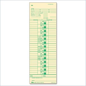 Tops Pay Receipt Time Card