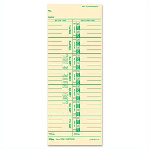 Tops Weekly Time Card
