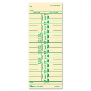 Tops Named Days Weekly Time Card