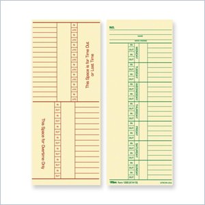 Tops Named Days/Overtime Time Card