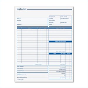 Tops Three Part Carbonless Job Invoice Forms
