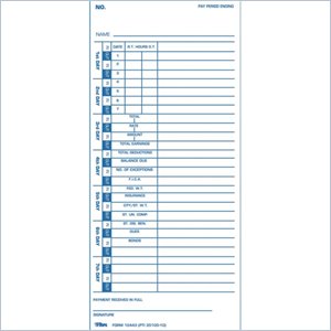 Tops One-Side Weekly Time Card