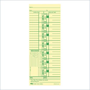 Tops Weekly Time Card