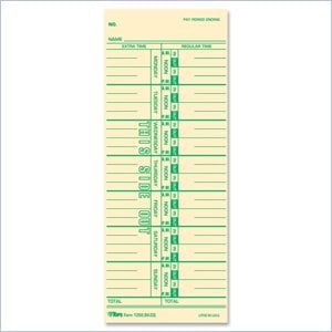 Tops Weekly Time Cards