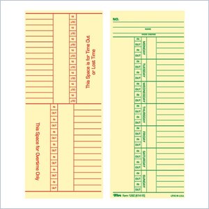 Tops 2-Sided Weekly Time Card