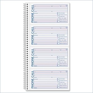 Tops Second Nature Spiralbound Phone Call Book