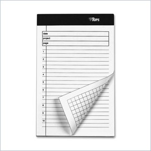 Tops Project Planning pad with Numbered Ruled