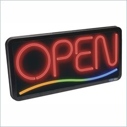 U.S. Stamp & Sign Lighted Open Sign with 3 Color Wave