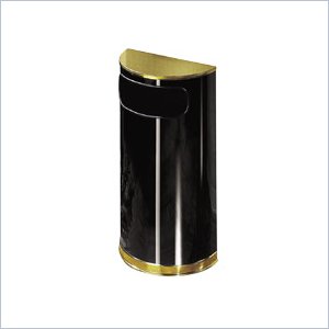 United Receptacle Designer Side Opening Half Round Waste Receptacle
