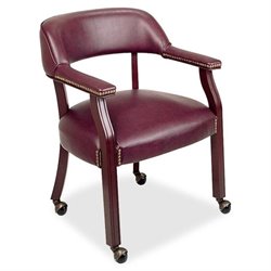 Lorell Traditional Captain Side Chair With Casters