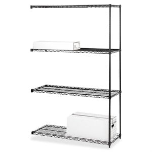 Lorell 4-Tier Industrial Wire Shelving Add-On-Unit