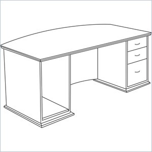 Lorell Contemporary 9000 Bow Front Desk
