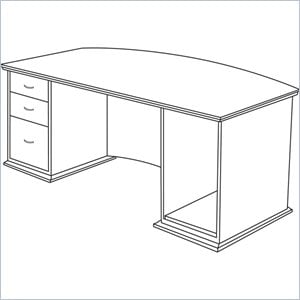 Lorell Contemporary 9000 Bow Front Desk