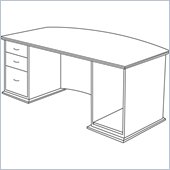 Lorell Contemporary 9000 Bow Front Desk