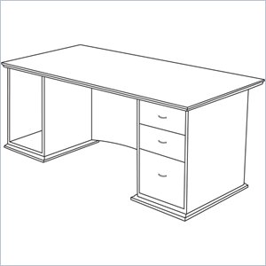 Lorell Contemporary 9000 Pedestal Desk