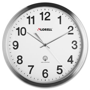 Lorell Brushed Nickel Plated Alarm Wall Clock