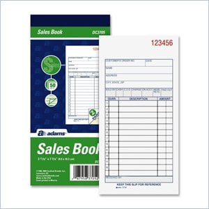 Adams Carbonless Sales Order Books