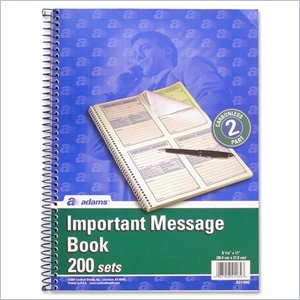 Adams Spiral Bound Carbonless Message Book