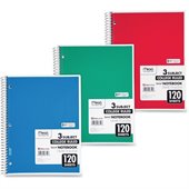 Mead 3-Subject Wirebound College Ruled Notebook