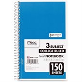 Mead 3-Subject Wirebound College Ruled Notebook