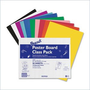 Pacon Peacock Poster Board Class Pack