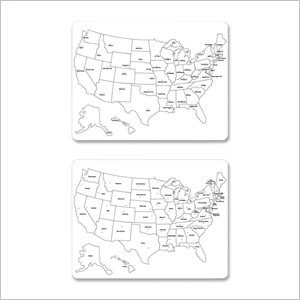 ChenilleKraft 2-Sided Large USA Map Whiteboard