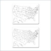 ChenilleKraft 2-Sided Large USA Map Whiteboard