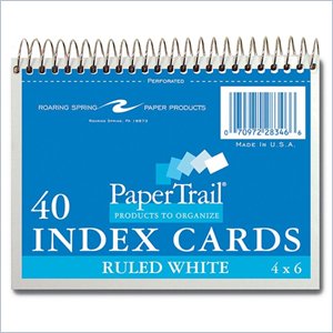 Roaring Spring Spiralbound Ruled Index Cards