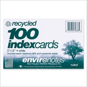 Roaring Spring Environotes Ruled Index Card