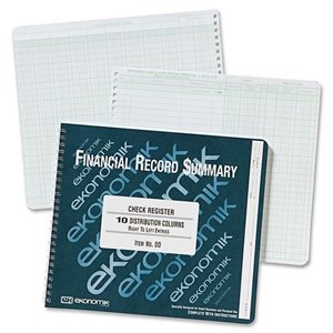 Ekonomik Wirebound Check Registers Accounting System
