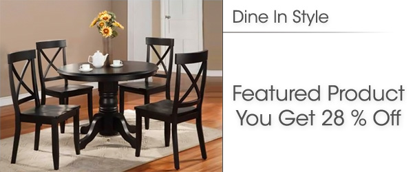 5 Piece Black Pedestal Dining Table Set crafted by Home Styles Furniture