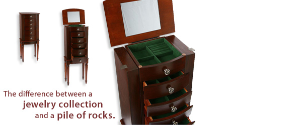 Powell Jewelry Armoire in Heirloom Cherry