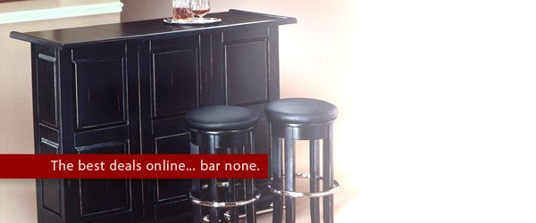 Home Styles Furniture Black Folding Home Bar Cabinet with Chrome Rails