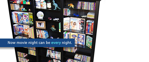 Spartak Triple 76-Inch Tall CD DVD Wall Rack Media Storage, Available in Multiple Finishes