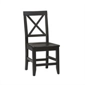 Linon Anna Wood Dining Side Chair in Distressed Antique Black