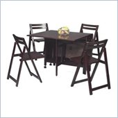 Linon 5 Piece Space Saver Dining Set in Espresso
