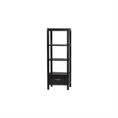 Linon Sutton Audio Tower with 3 Shelves in Black Finish