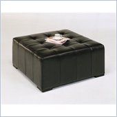 Armen Living Empire Bycast Square Leather Cocktail Ottoman