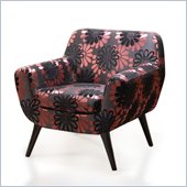 Armen Living Jetson Club Chair in Purple Floral Cover
