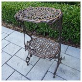 Oakland Living Antique Bronze 2-Level Plant Stand/Table
