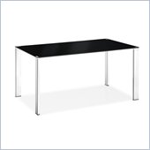 Zuo Slim Rectangular Casual Dining Table with Glass Top