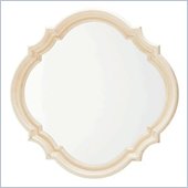 Lexington Long Cove Compass Square Wall Mirror with Shell White Wood Finish