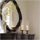 Lexington Long Cove Compass Square Wall Mirror with Midnight Brown Wood Finish