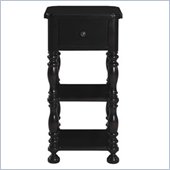 Lexington Long Cove Hidden Lake 1 Drawer 2 Shelf Accent End Table in Midnight Finish
