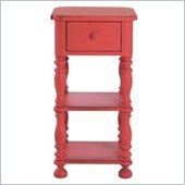 Lexington Long Cove Hidden Lake 1 Drawer 2 Shelf Accent End Table in Coral Pink Finish