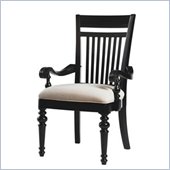 Lexington Long Cove Montauk Fabric Arm Chair in Midnight Brown Finish (Set of 2)