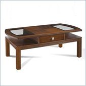 Somerton Gracious Living Oval Wood and Glass Cocktail Table in Dark Walnut 
