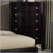 Somerton Signature Transitional 5 Drawer Chest in Mocha Finish