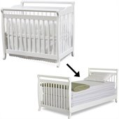 DaVinci Emily Mini Convertible Wood Baby Crib Set w/ Twin Size Bed Rail in White