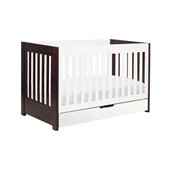 Babyletto Mercer 3 in 1 Convertible Wood Crib in Two-tone Espresso/White